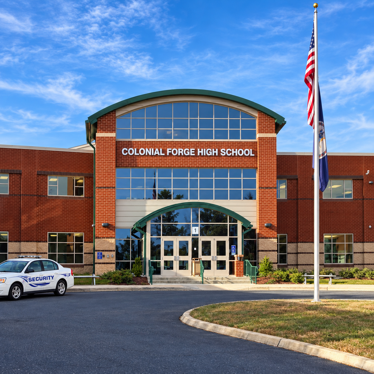 Colonial Forge High School entrance pavilion