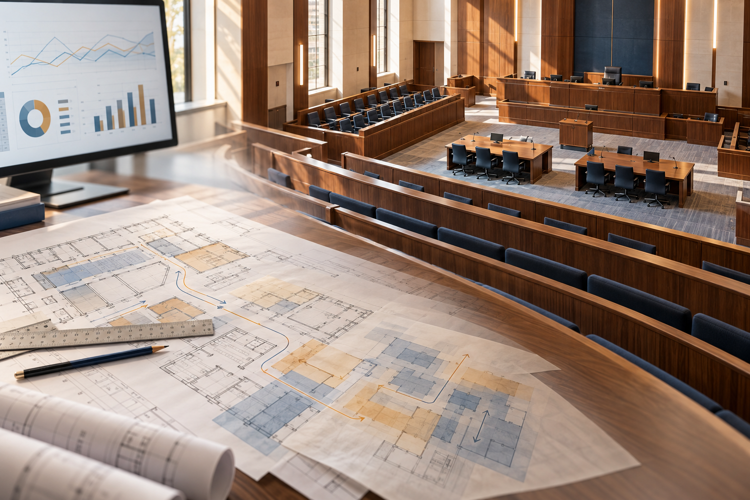 Designing modern courtrooms with data