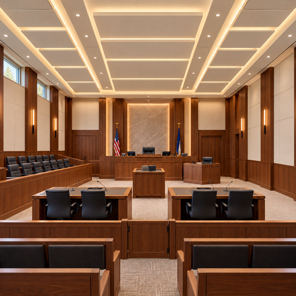 Refined Courtroom with Clerestory Light